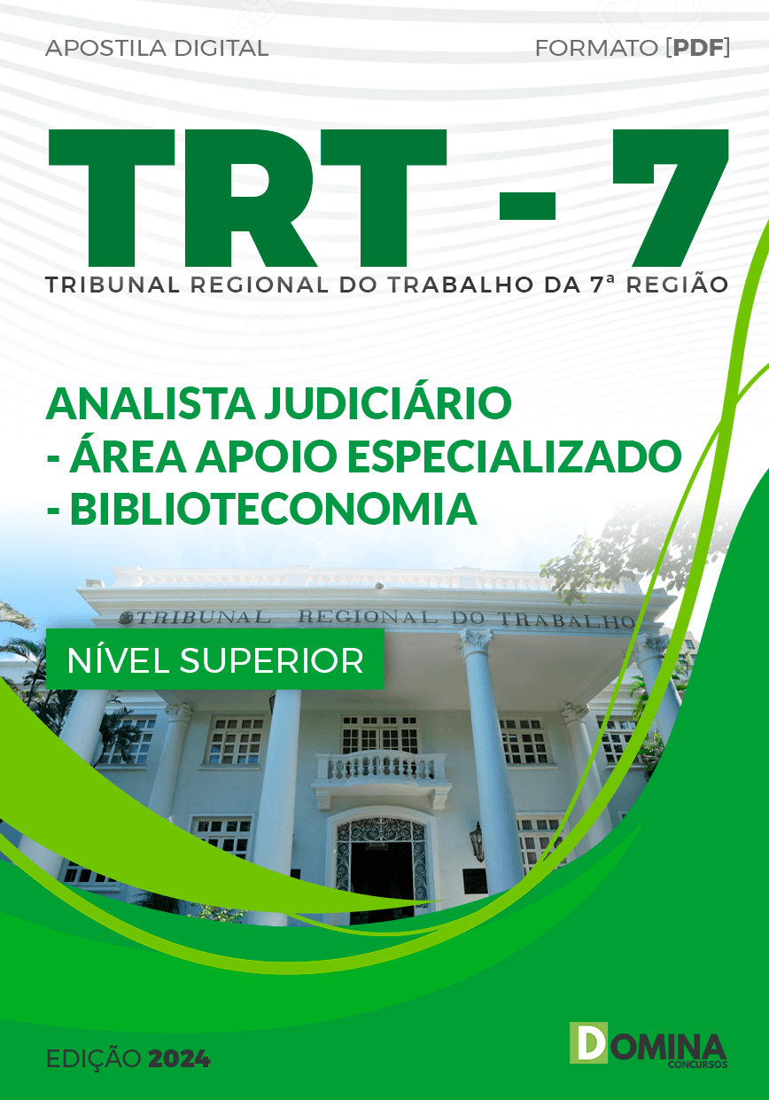 Apostila TRT 7 2024 Analista Judiciário Biblioteconomia