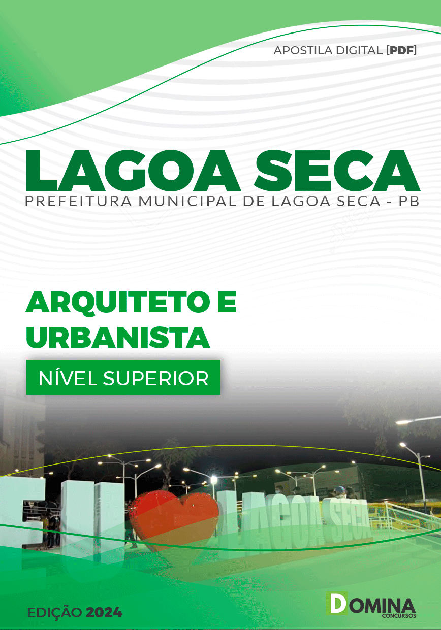 Apostila Lagoa Seca PB 2024 Arquiteto e Urbanista