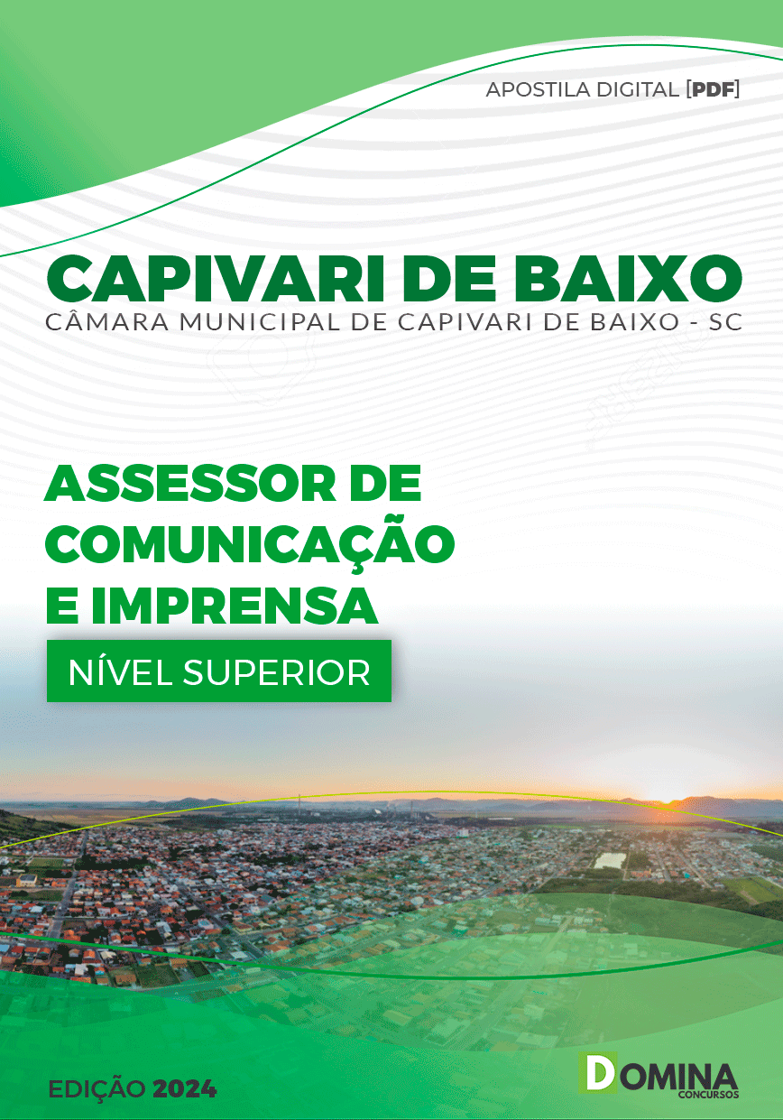 Apostila Assessor Comunicação Câmara Capivari Baixo SC 2024