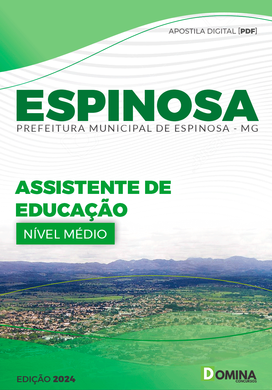 Apostila Prefeitura Espinosa MG 2024 Assistente de Educação