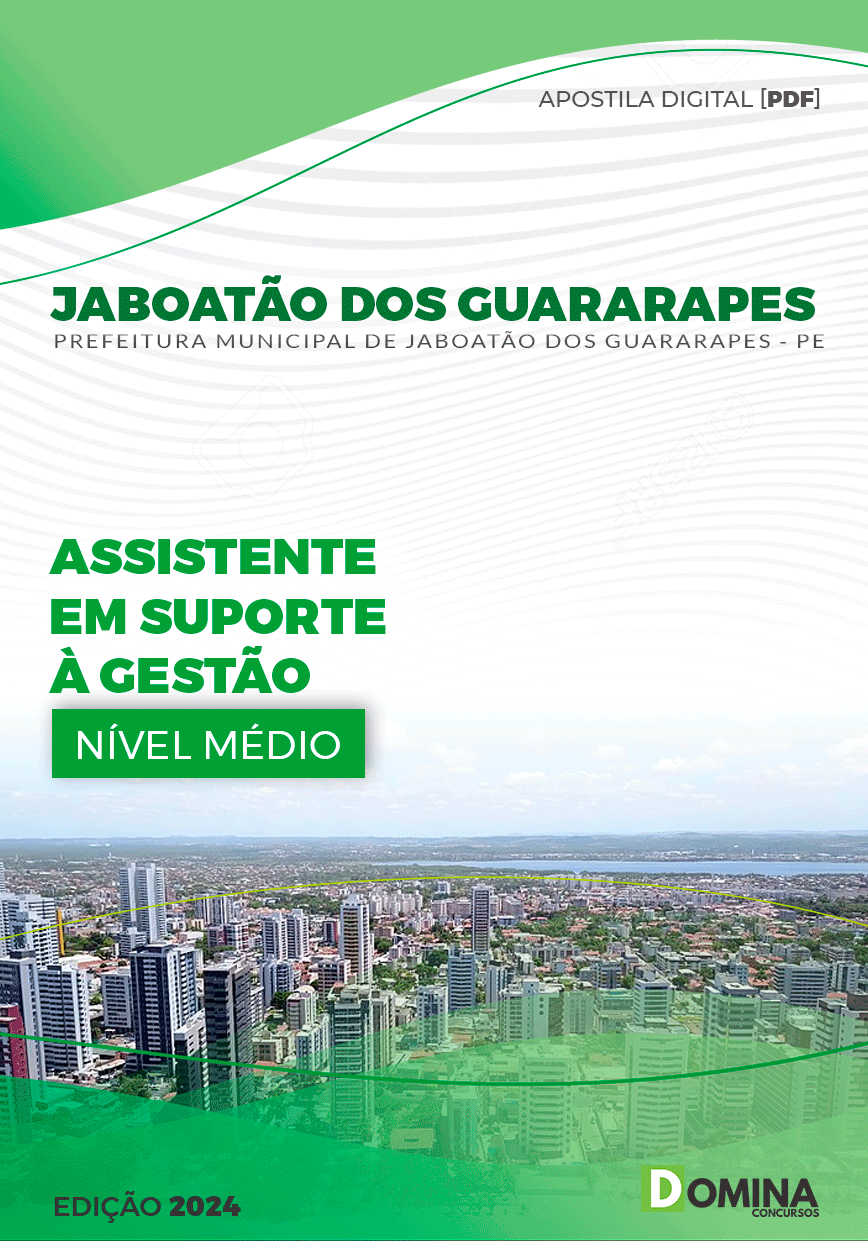 Apostila Pref Jaboatão Guararapes PE 2024 Assist Suporte Gestão