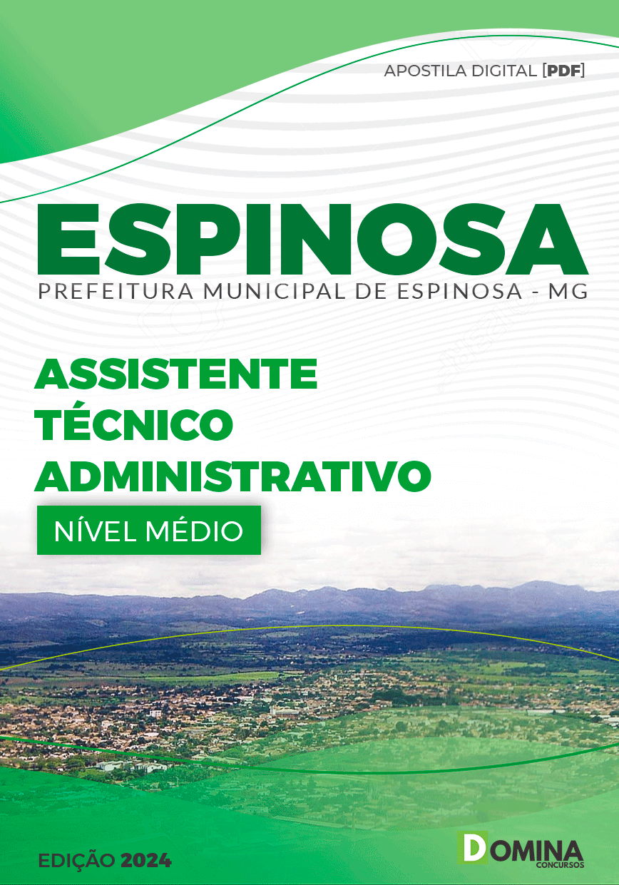 Apostila Prefeitura Espinosa MG 2024 Assist Tec Administrativo