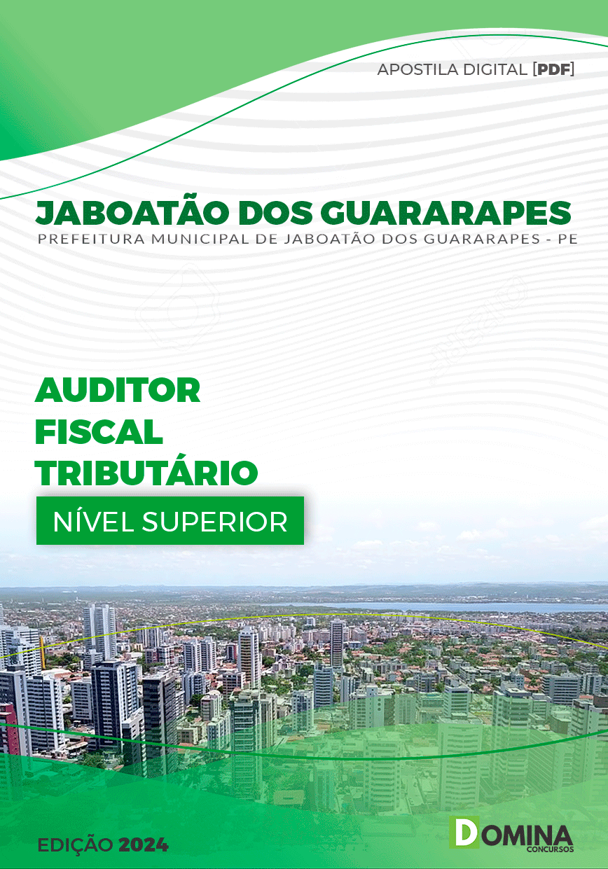 Apostila Prefeitura Jaboatão Guararapes PE 2024 Auditor Fiscal