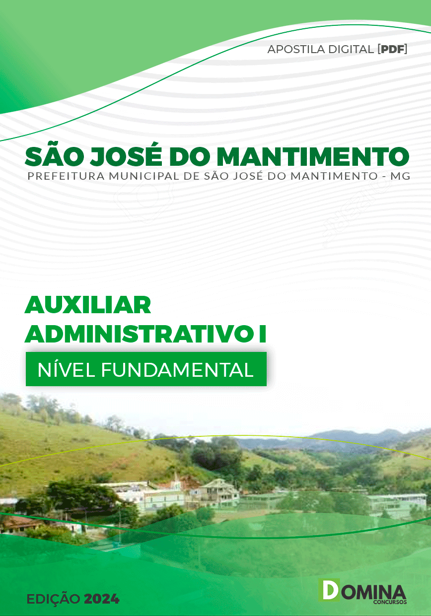 Apostila São José do Mantimento MG 2024 Auxiliar Administrativo I