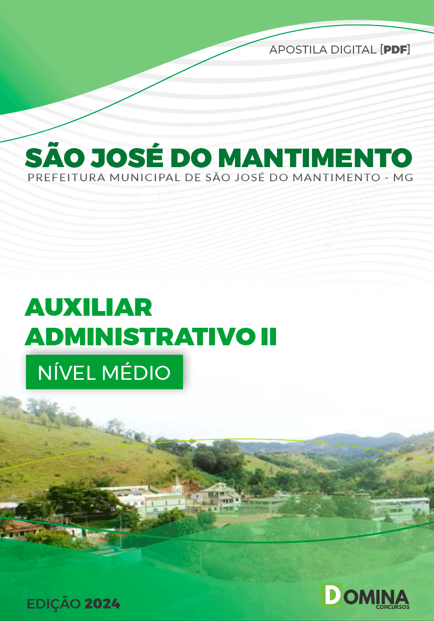 Apostila São José do Mantimento MG 2024 Auxiliar Administrativo II