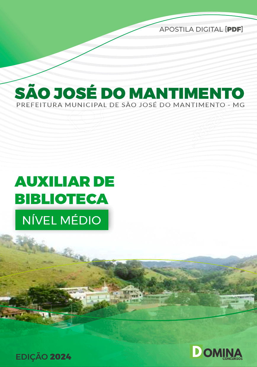 Apostila São José do Mantimento MG 2024 Auxiliar de Biblioteca