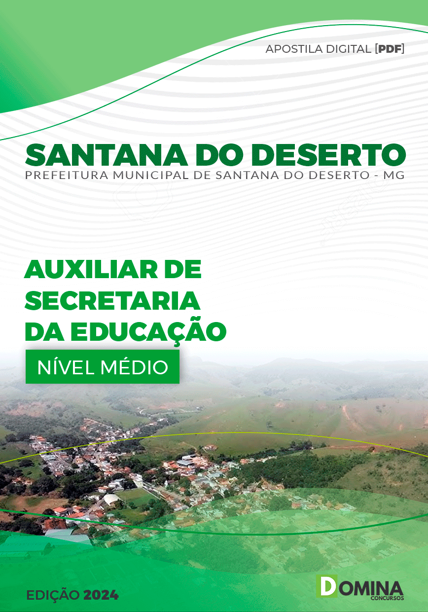 Apostila Santana Do Deserto MG 2024 Aux Secretaria Educação