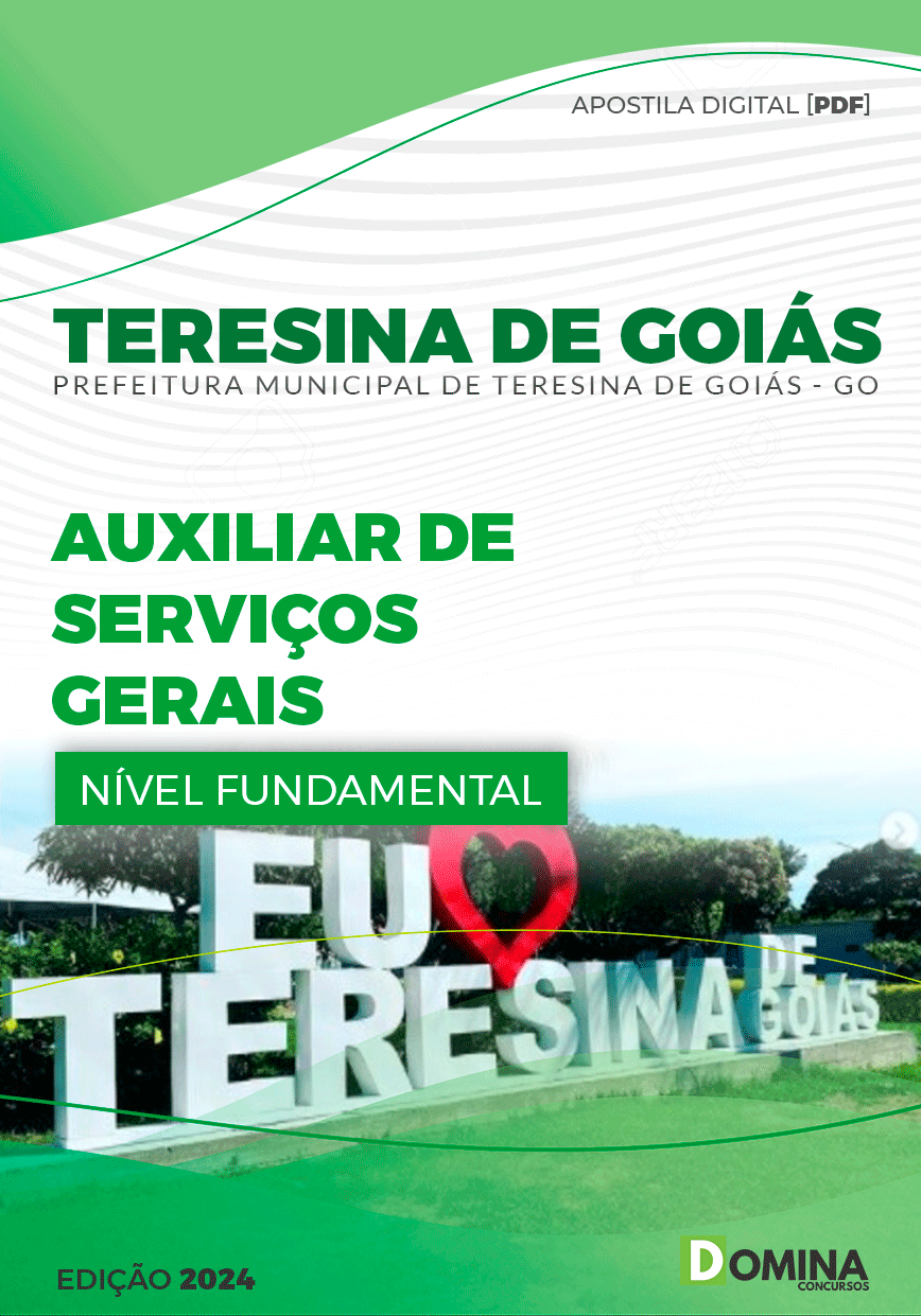 Apostila Auxiliar de Serviços Gerais Teresina de Goiás GO 2024