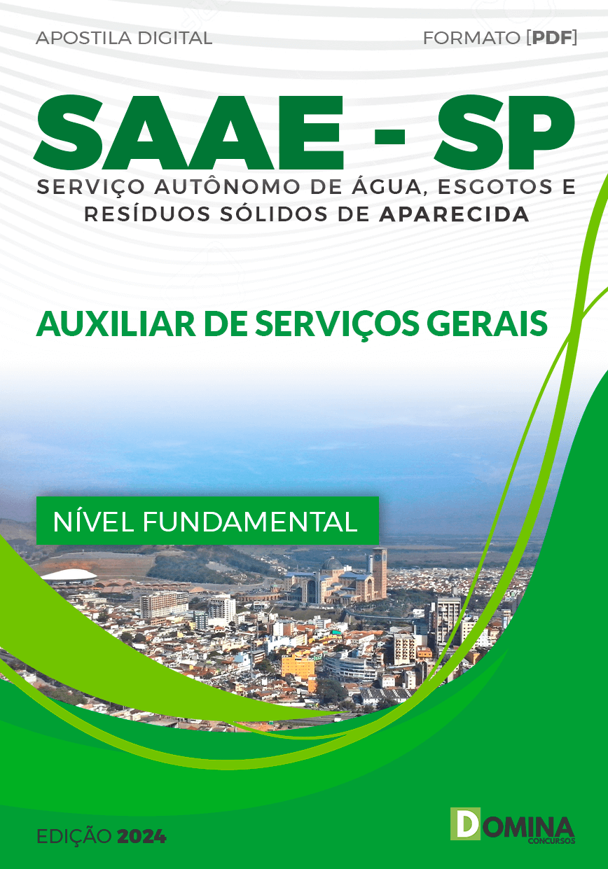 Apostila Auxiliar de Serviços Gerais SAAE Aparecida SP 2024