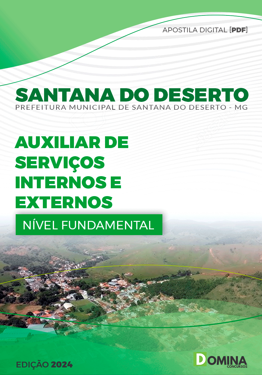 Apostila Santana Do Deserto MG 2024 Aux Serv Internos Externos