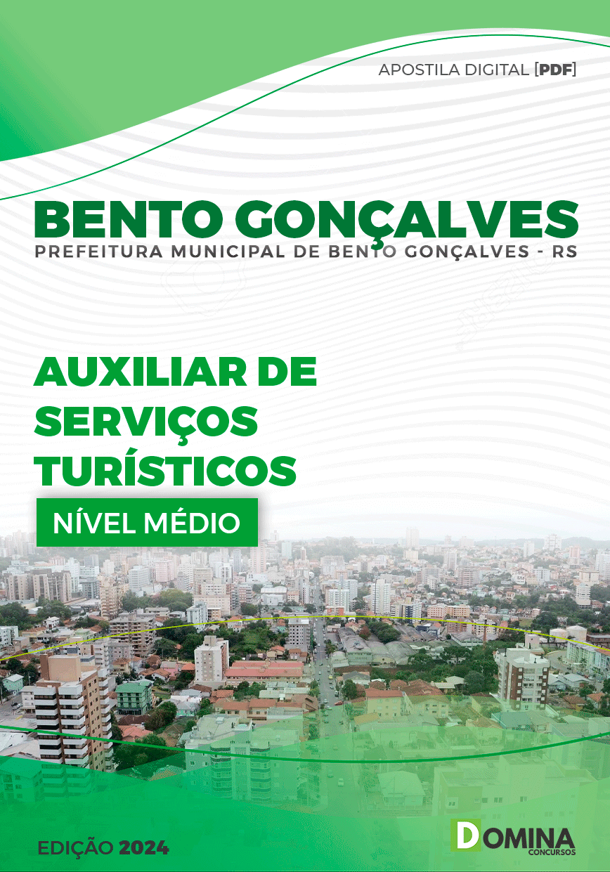 Apostila Prefeitura Bento Gonçalves RS 2024 Auxiliar De Serviços Turísticos