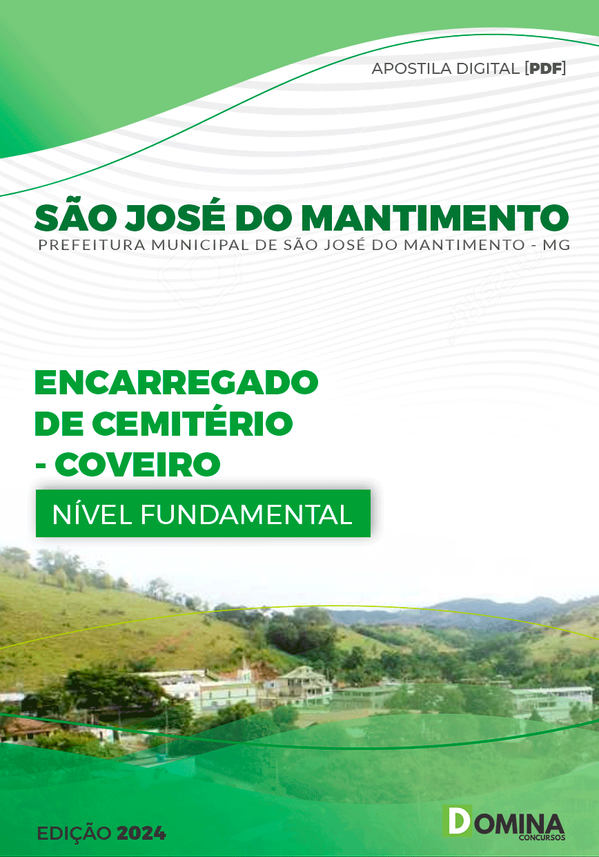 Apostila São José do Mantimento MG 2024 Encarregado Cemitério