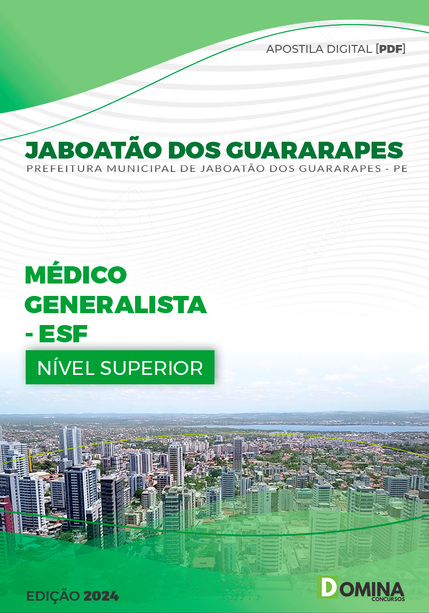 Apostila Prefeitura Jaboatão Guararapes PE 2024 Médico ESF