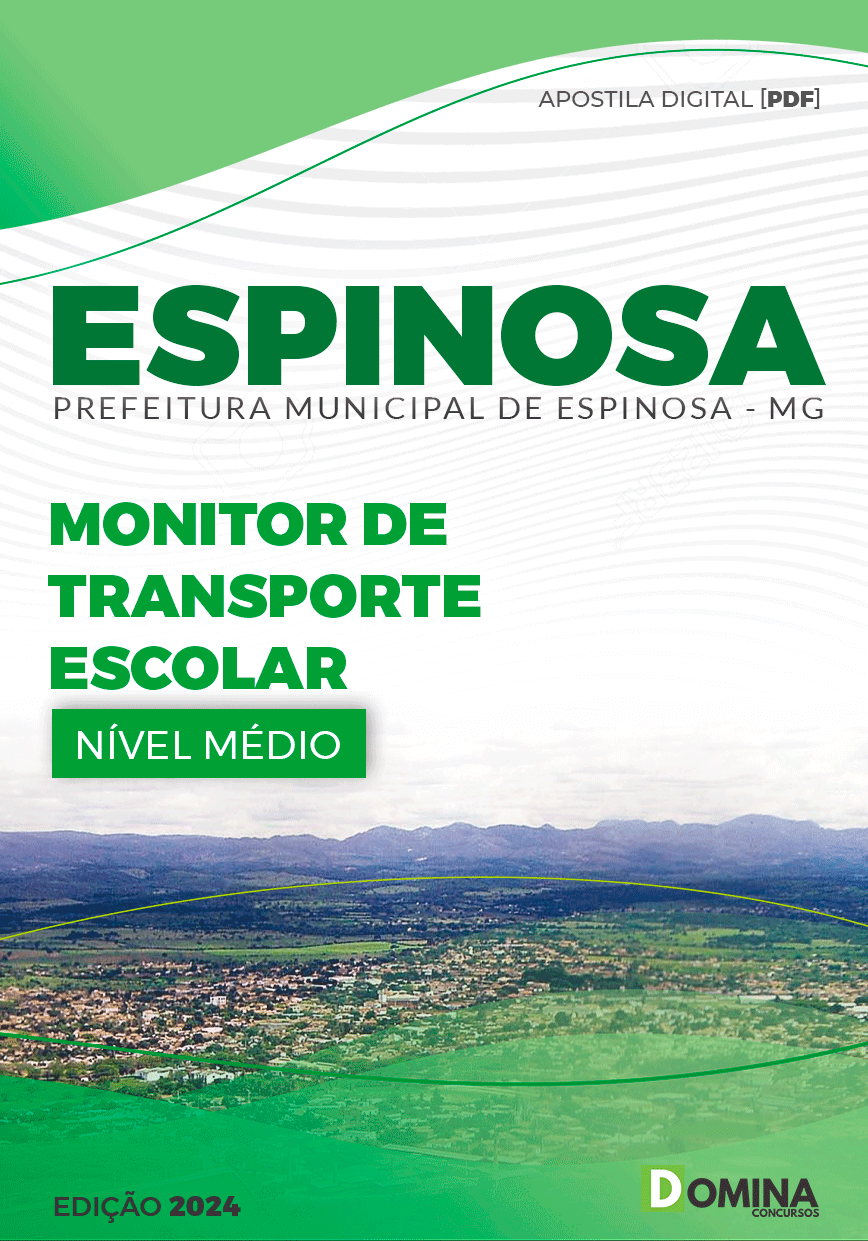 Apostila Prefeitura Espinosa MG 2024 Monitor Transporte Escolar