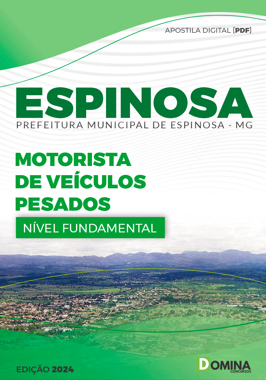 Apostila Prefeitura Espinosa MG 2024 Motorista Veículos Pesados