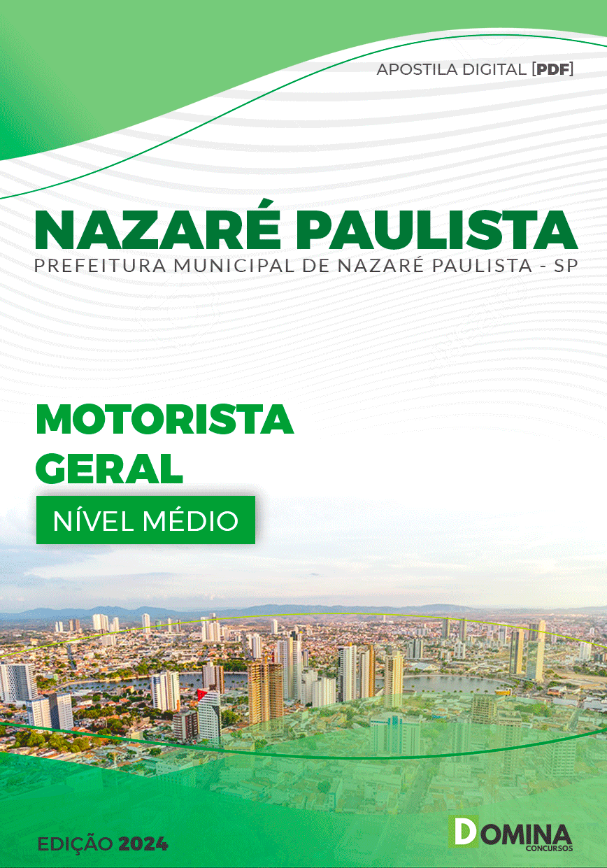 Apostila Motorista Geral Nazaré Paulista SP 2024