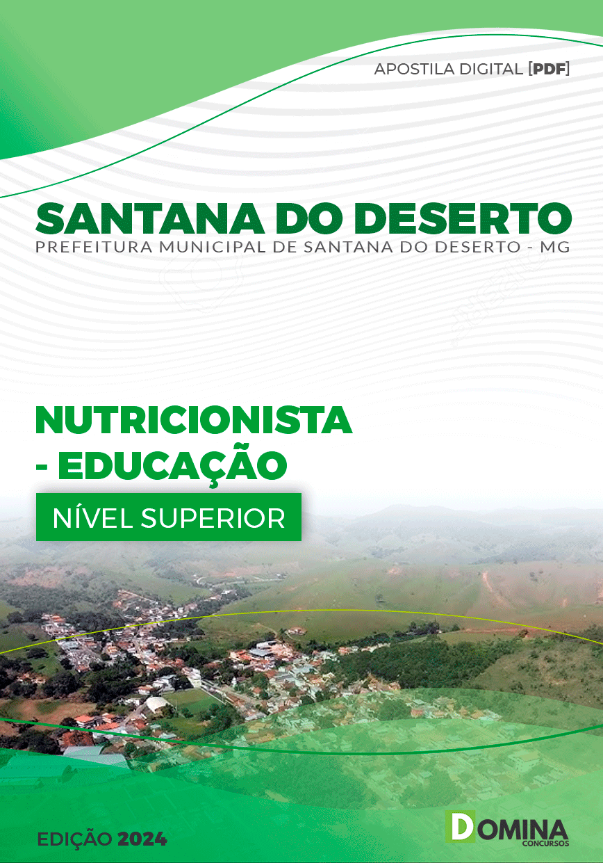 Apostila Santana Do Deserto MG 2024 Nutricionista Educação