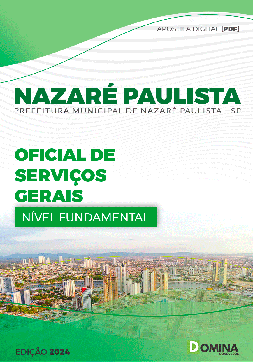 Apostila Oficial de Serviços Gerais Nazaré Paulista SP 2024