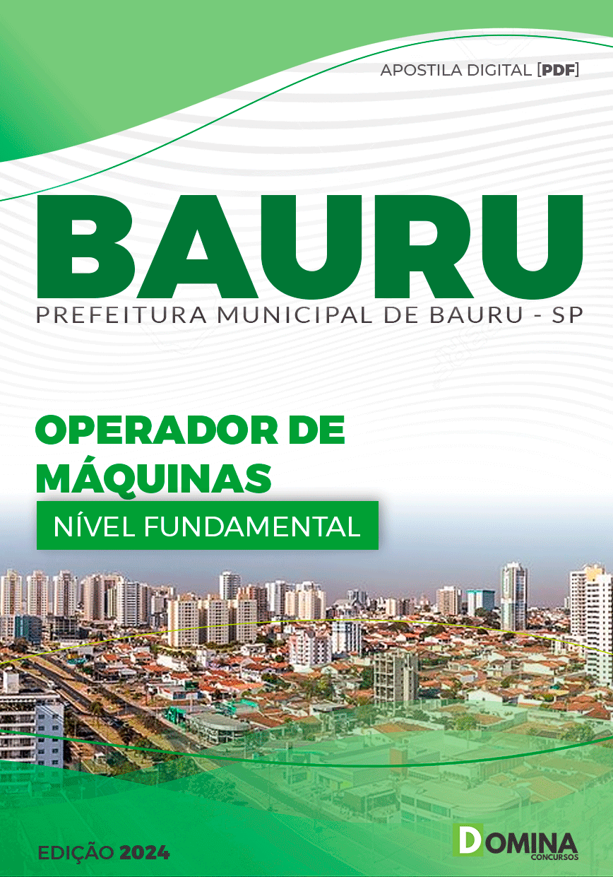 Apostila Prefeitura Bauru SP 2024 Operador De Máquinas