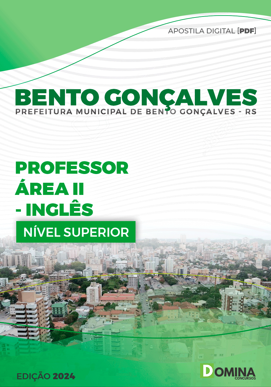 Apostila Prefeitura Bento Gonçalves RS 2024 Professor Área 2 Inglês