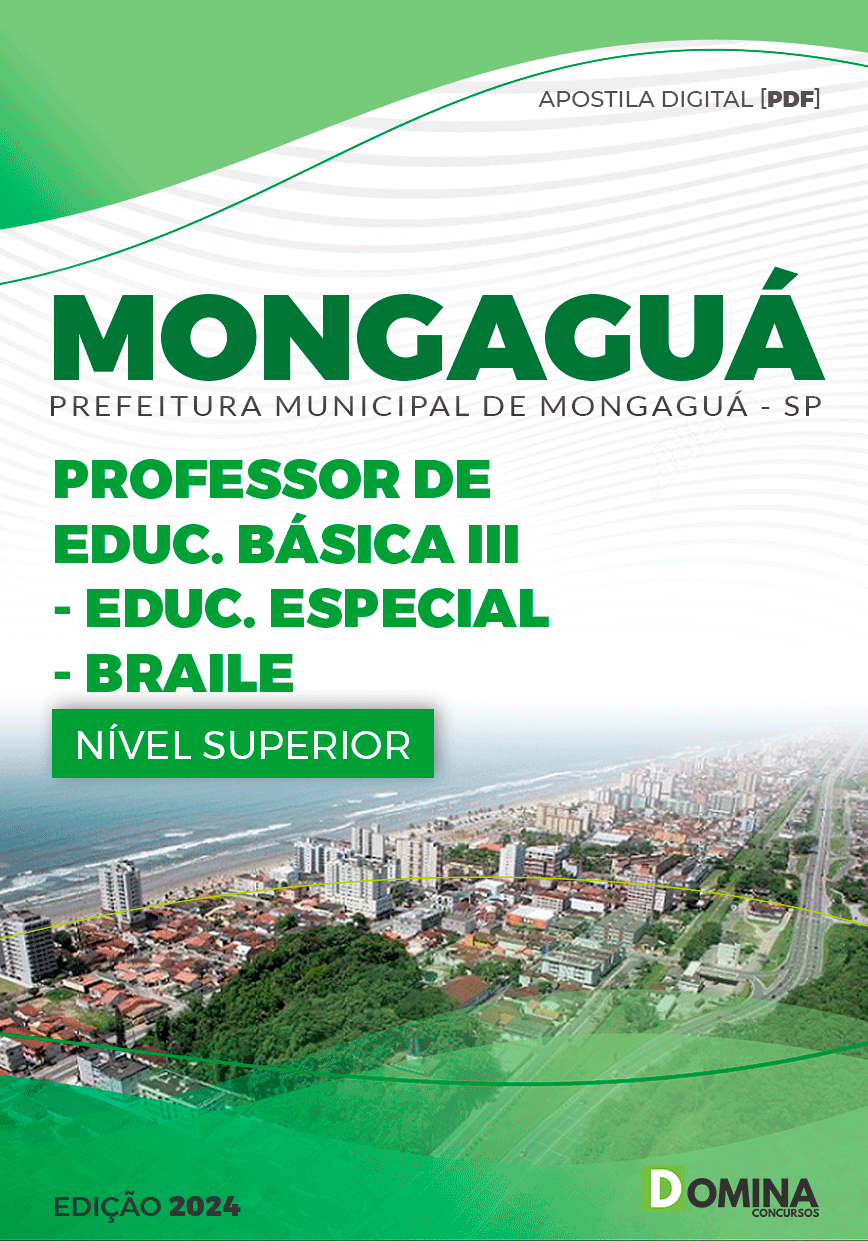 Apostila Prefeitura Mongaguá SP 2024 Professor de BRAILE