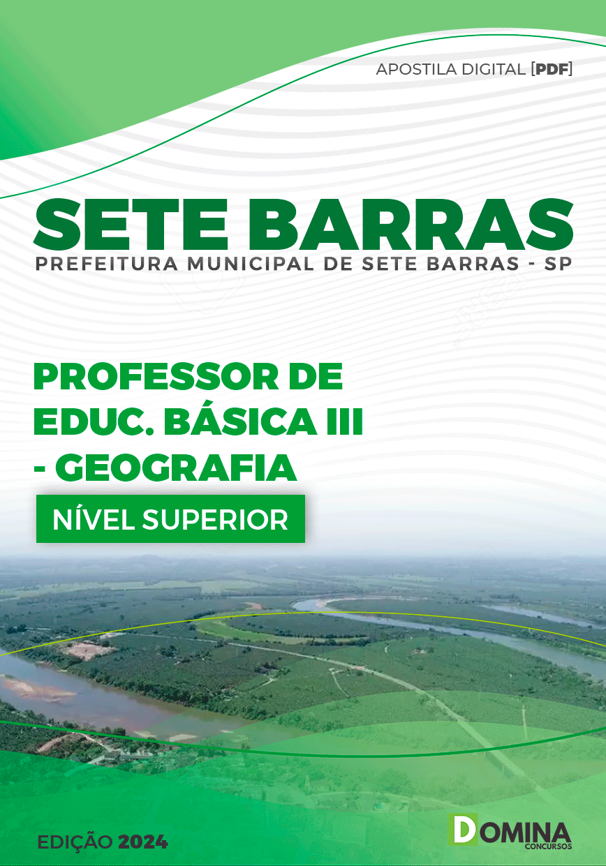 Apostila Prefeitura Sete Barras SP 2024 Professor E.B III Geografia