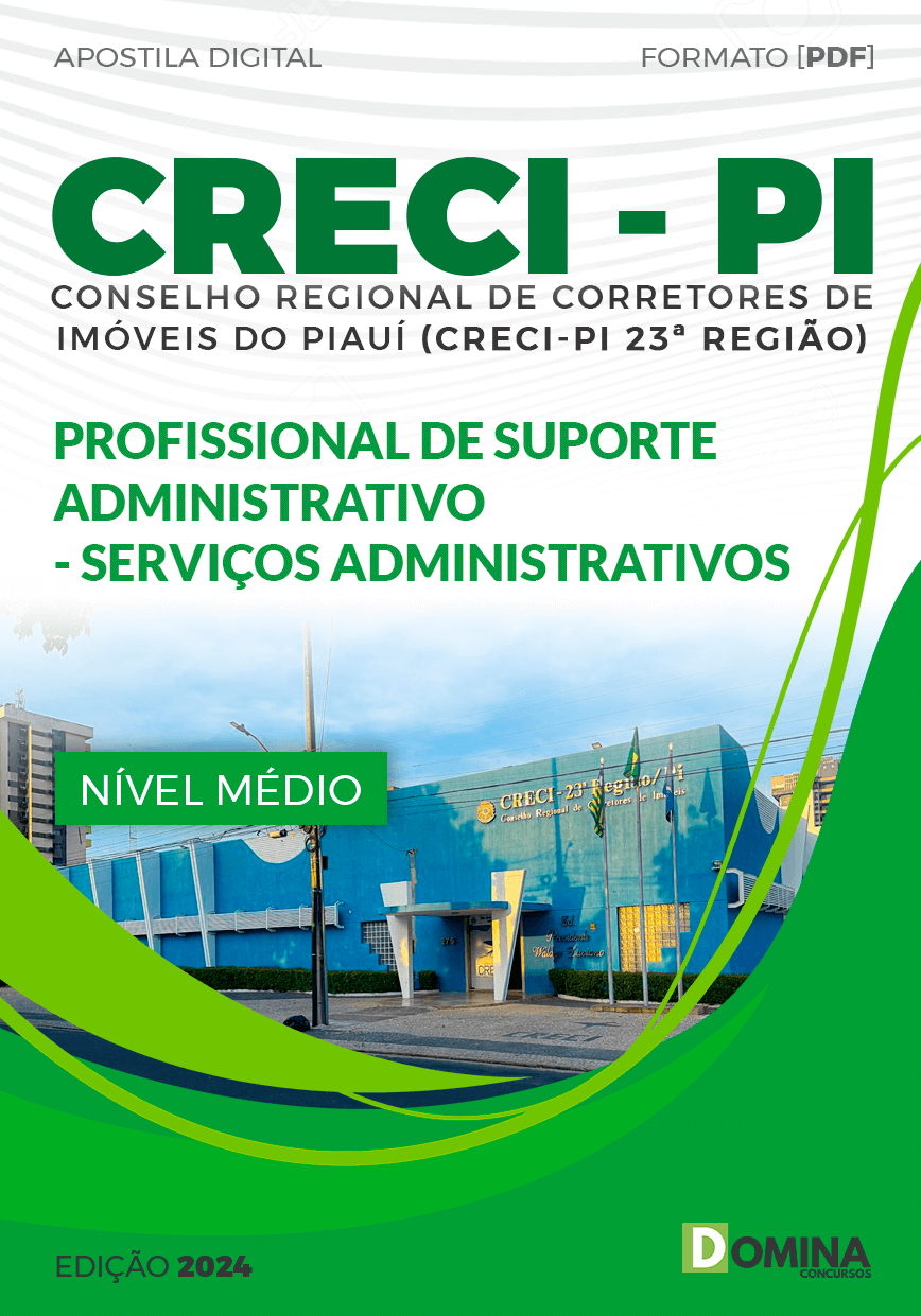 Apostila Profissional de Serviços Administrativos CRECI 23 PI 2024