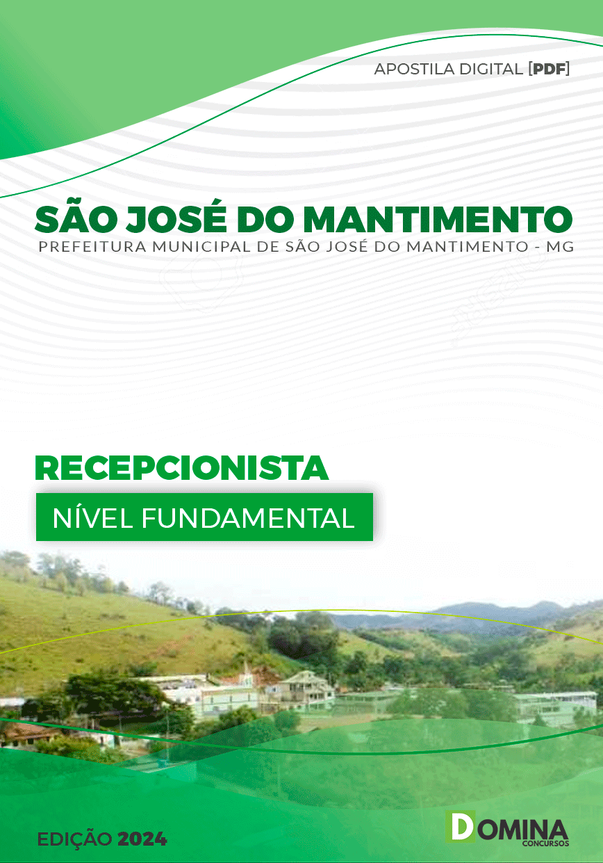 Apostila São José do Mantimento MG 2024 Recepcionista