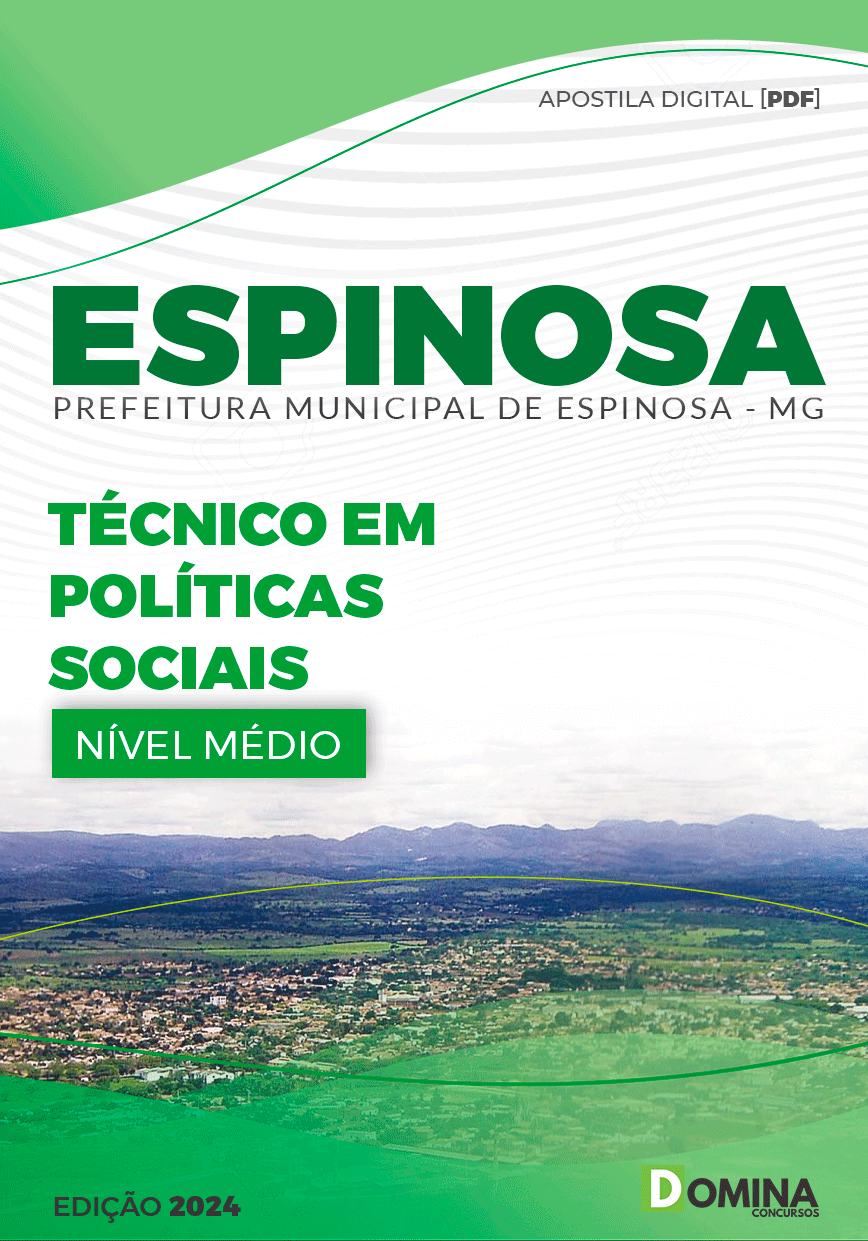 Apostila Prefeitura Espinosa MG 2024 Técnico Políticas Sociais