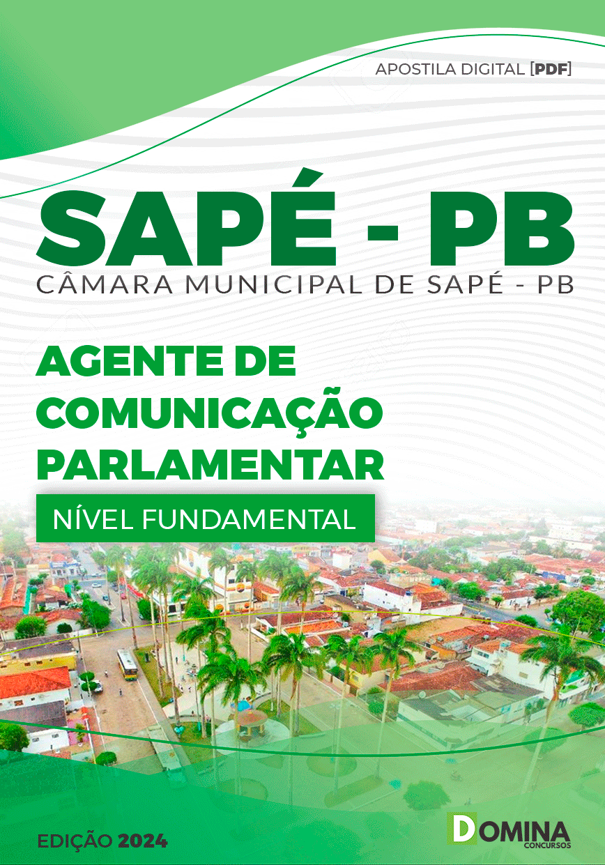 Apostila Câmara Sapé PB 2024 Agente Comunicação Parlamentar