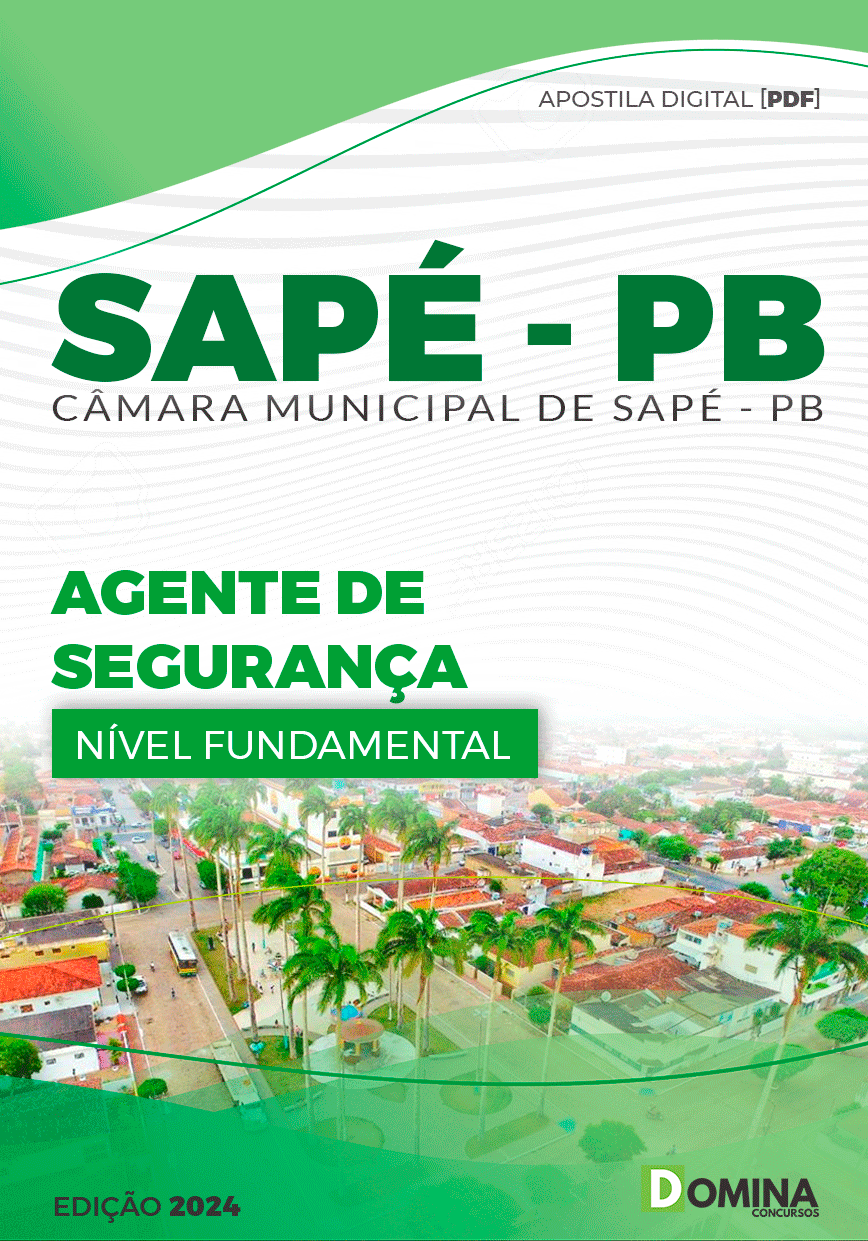 Apostila Câmara Sapé PB 2024 Agente De Segurança