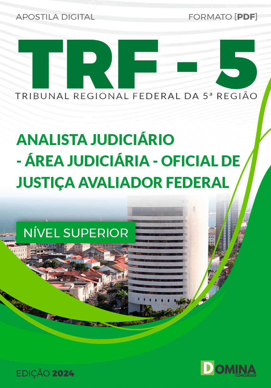 Apostila TRF 5 2024 Oficial De Justiça Avaliador Federal