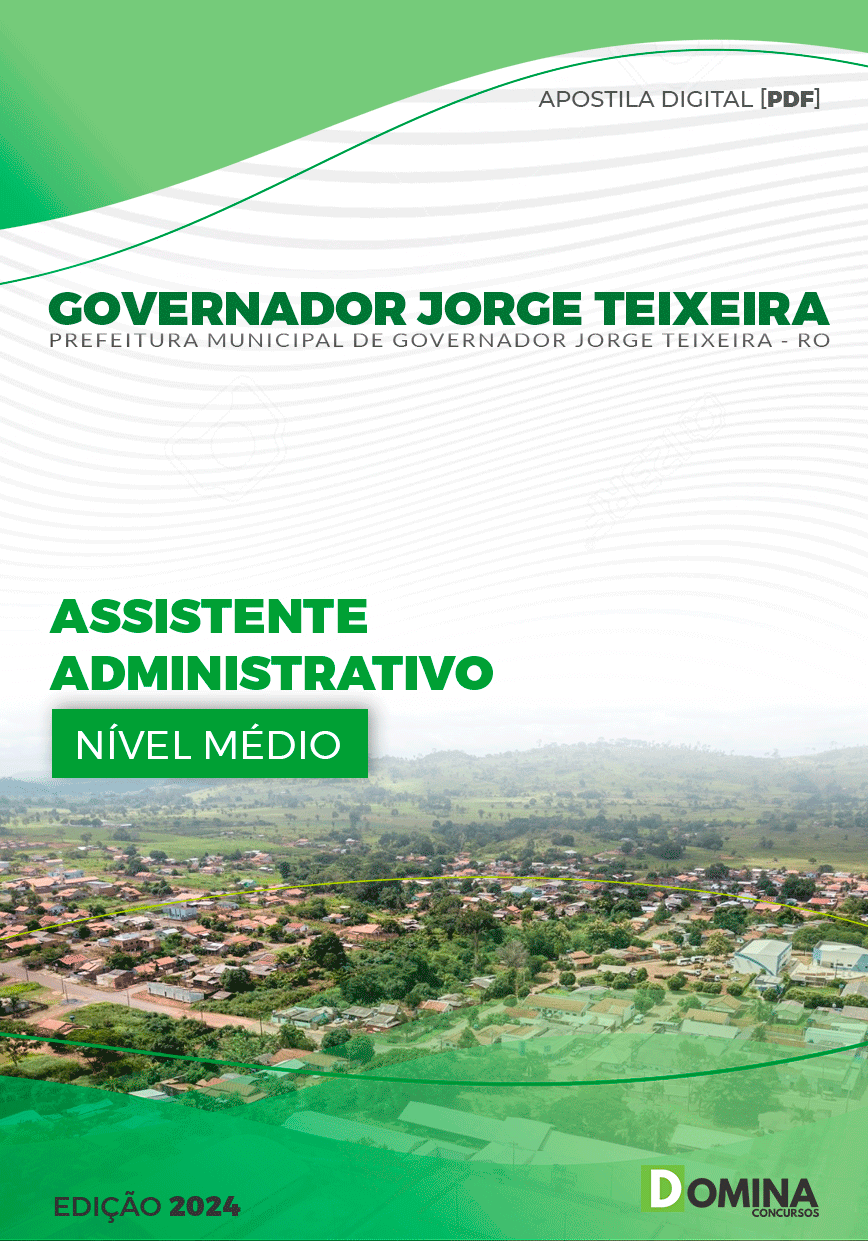 Apostila Governador Jorge Teixeira RO 2024 Assistente Adm