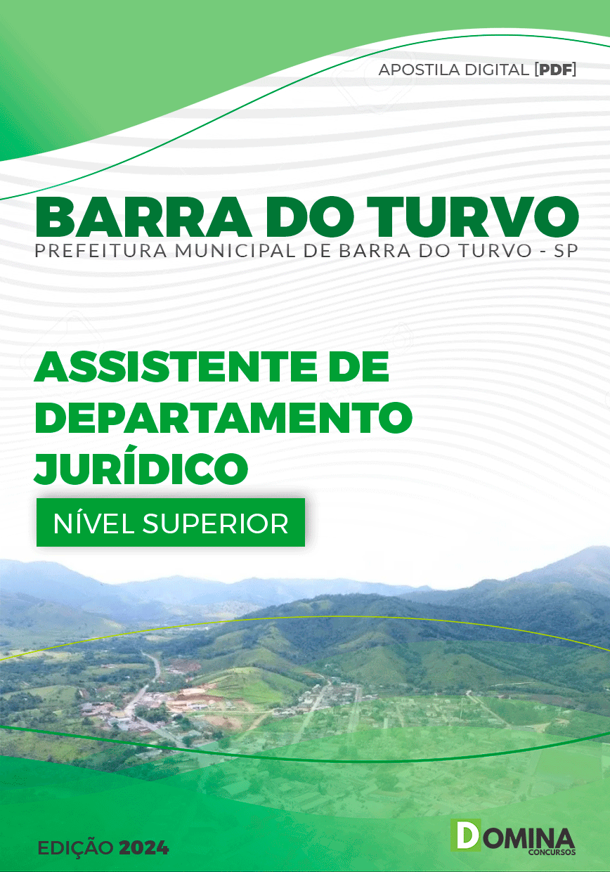 Apostila Barra do Turvo SP 2024 Assistente Departamento Jurídico