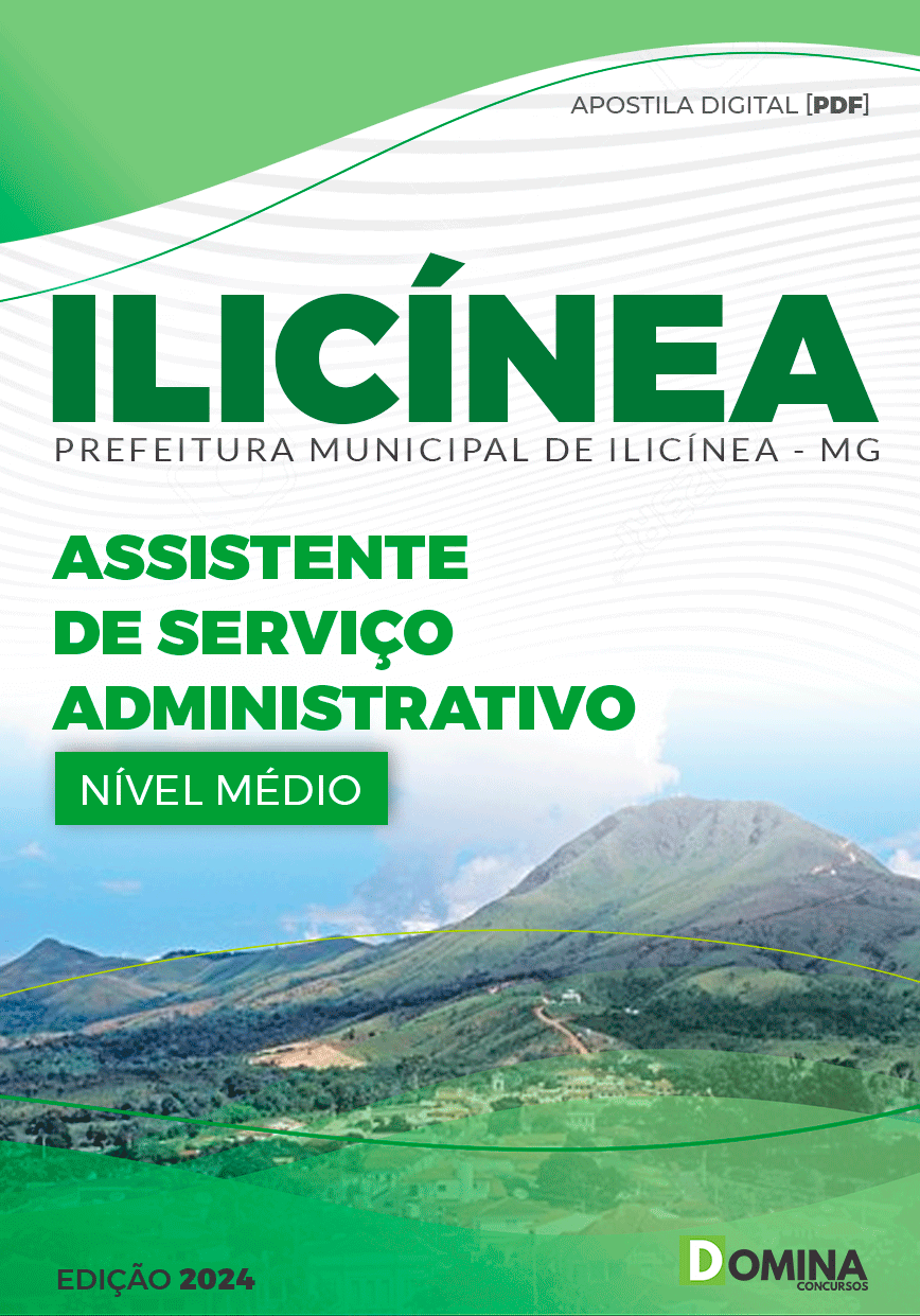 Apostila Ilicínea MG 2024 Assistente De Serviço Administrativo