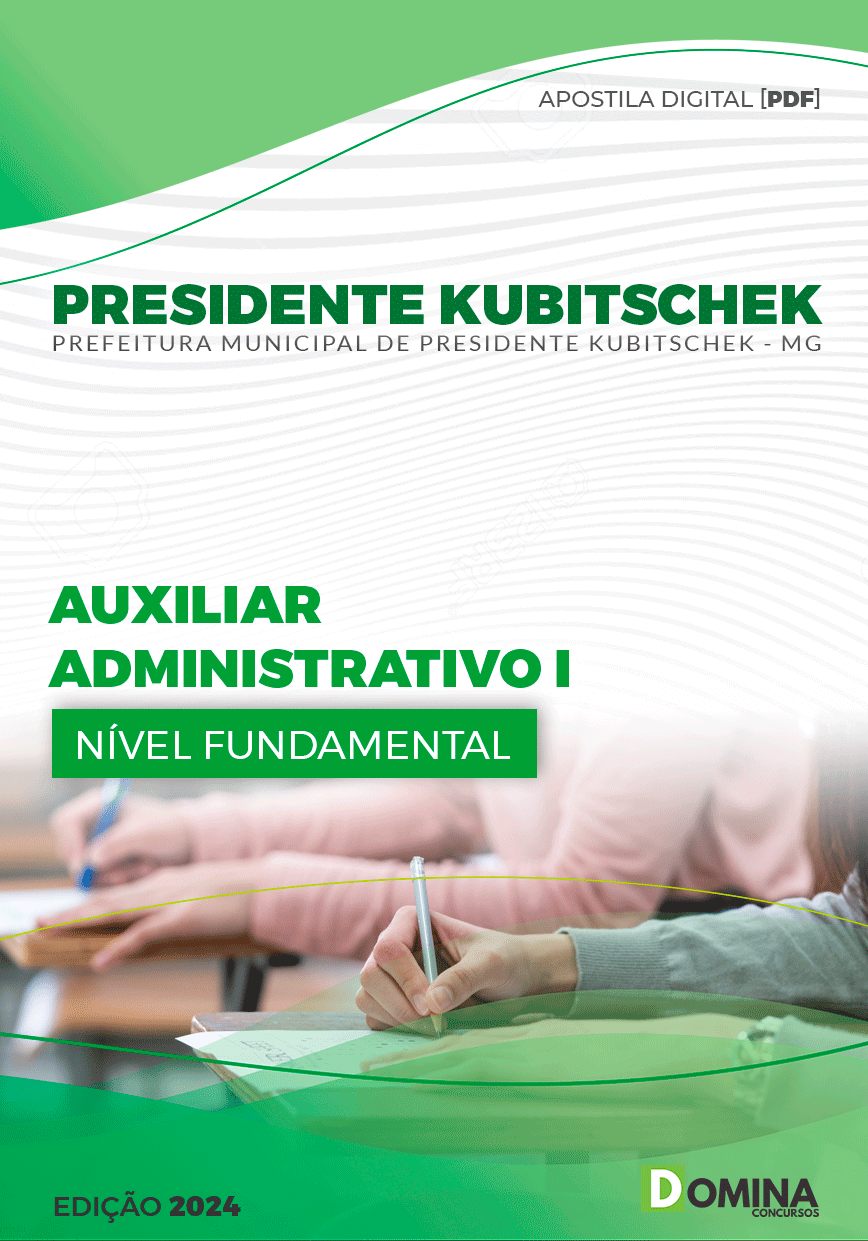 Apostila Auxiliar Administrativo Presidente Kubitschek MG 2024