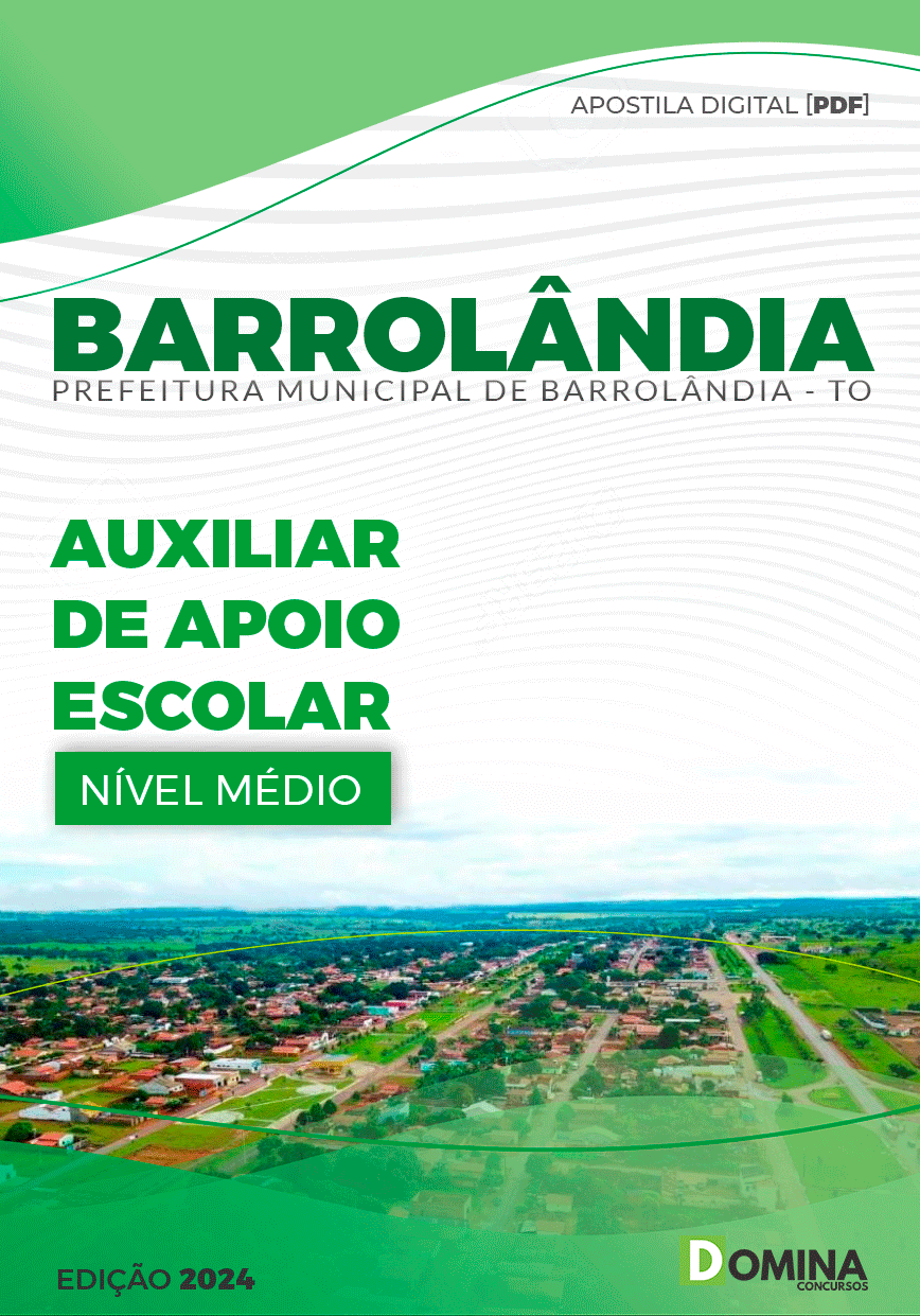 Apostila Barrolândia TO 2024 Auxiliar De Apoio Escolar