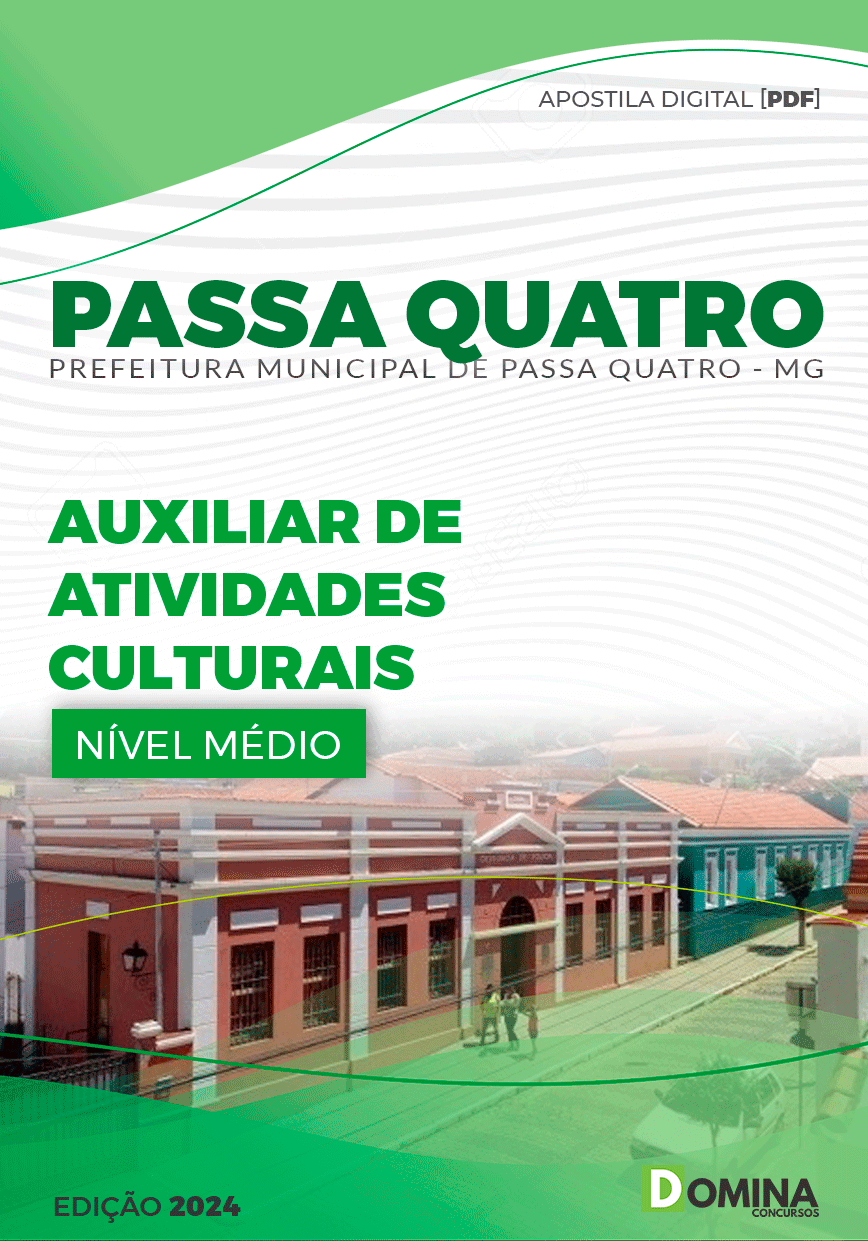 Apostila Passa Quatro MG 2024 Auxiliar de Atividades Culturais