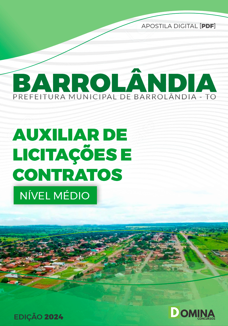 Apostila Barrolândia TO 2024 Auxiliar De Licitações E Contratos