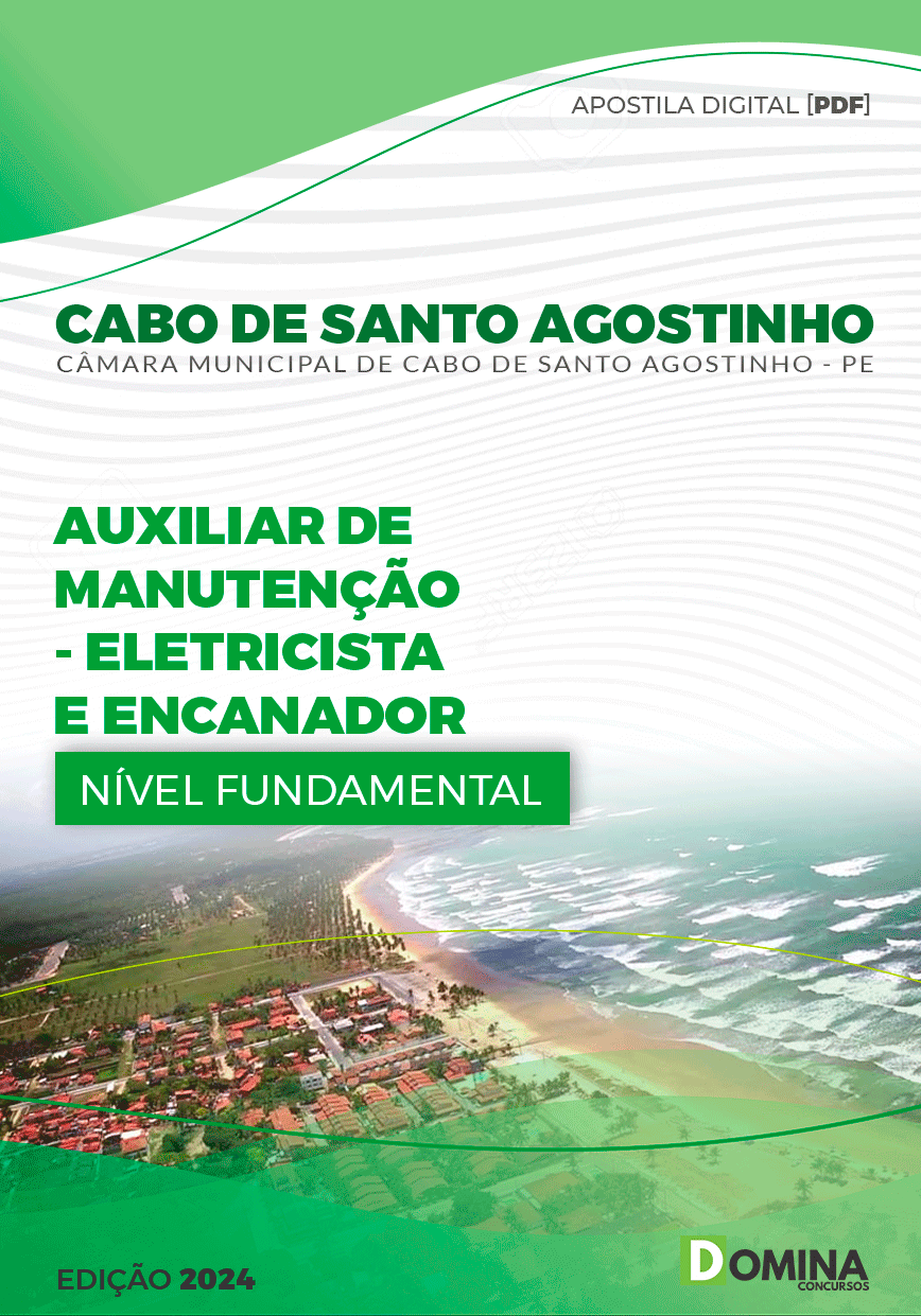 Apostila Câmara Cabo De Santo Agostinho PE 2024 Aux Man Elet