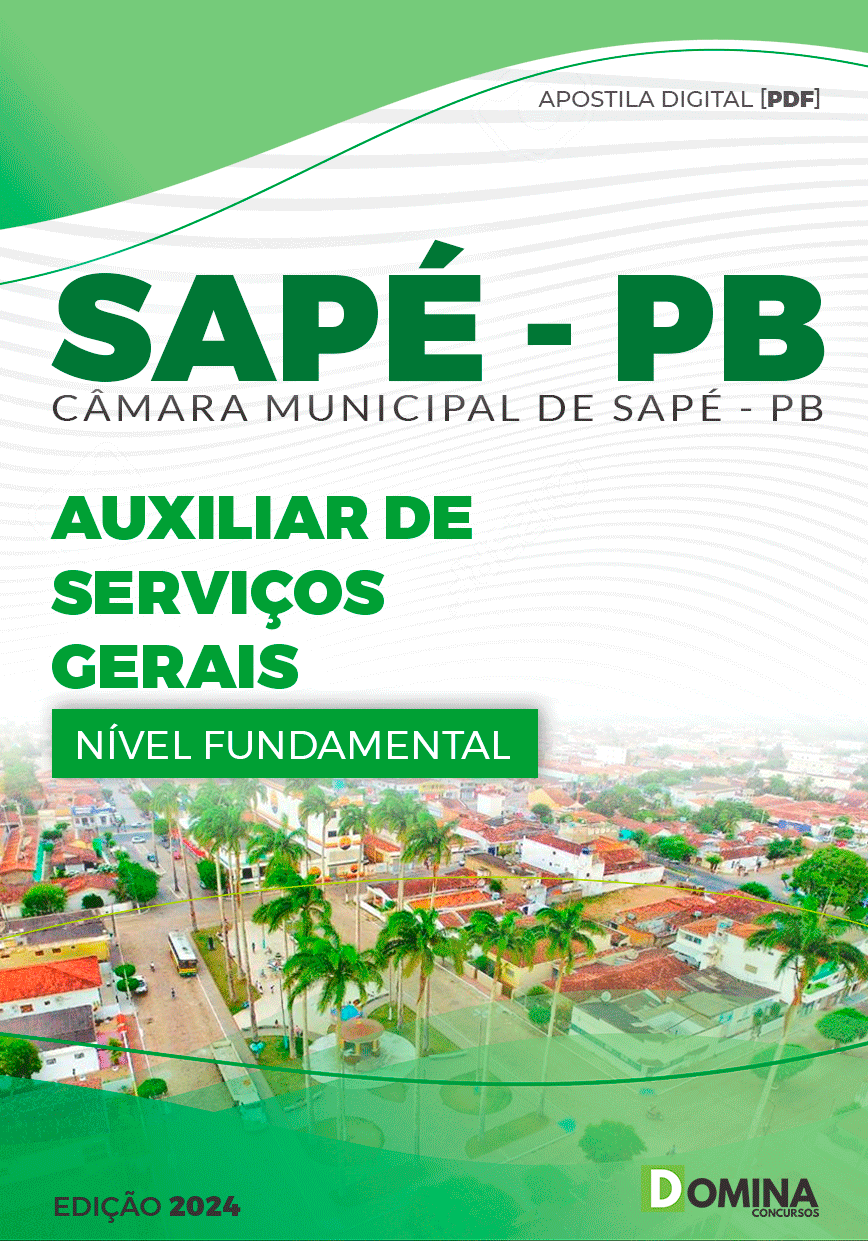 Apostila Câmara Sapé PB 2024 Auxiliar De Serviços Gerais