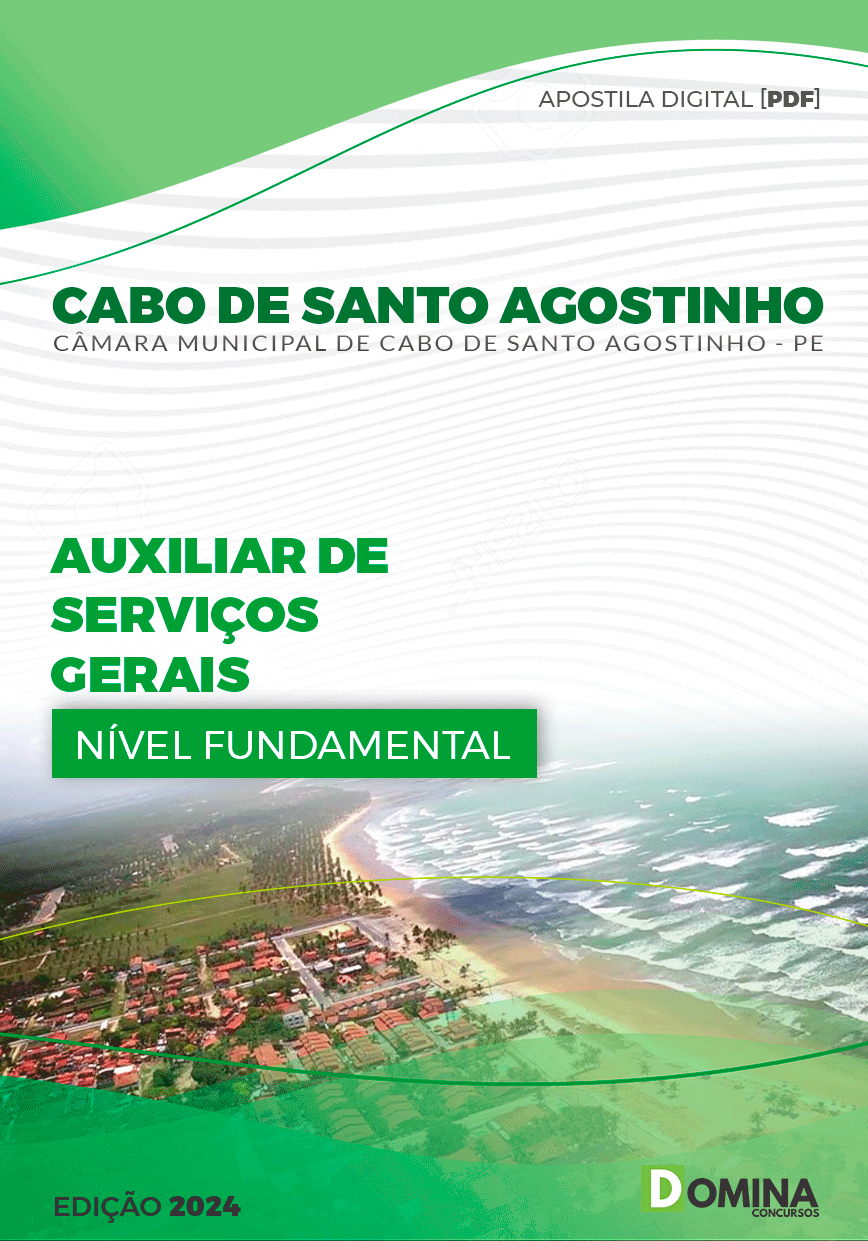 Apostila Câmara Cabo De Santo Agostinho PE 2024 Aux Serv Ger