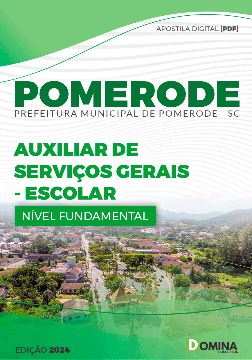 Apostila Auxiliar de Serviços Gerais Escolar Pomerode SC 2024