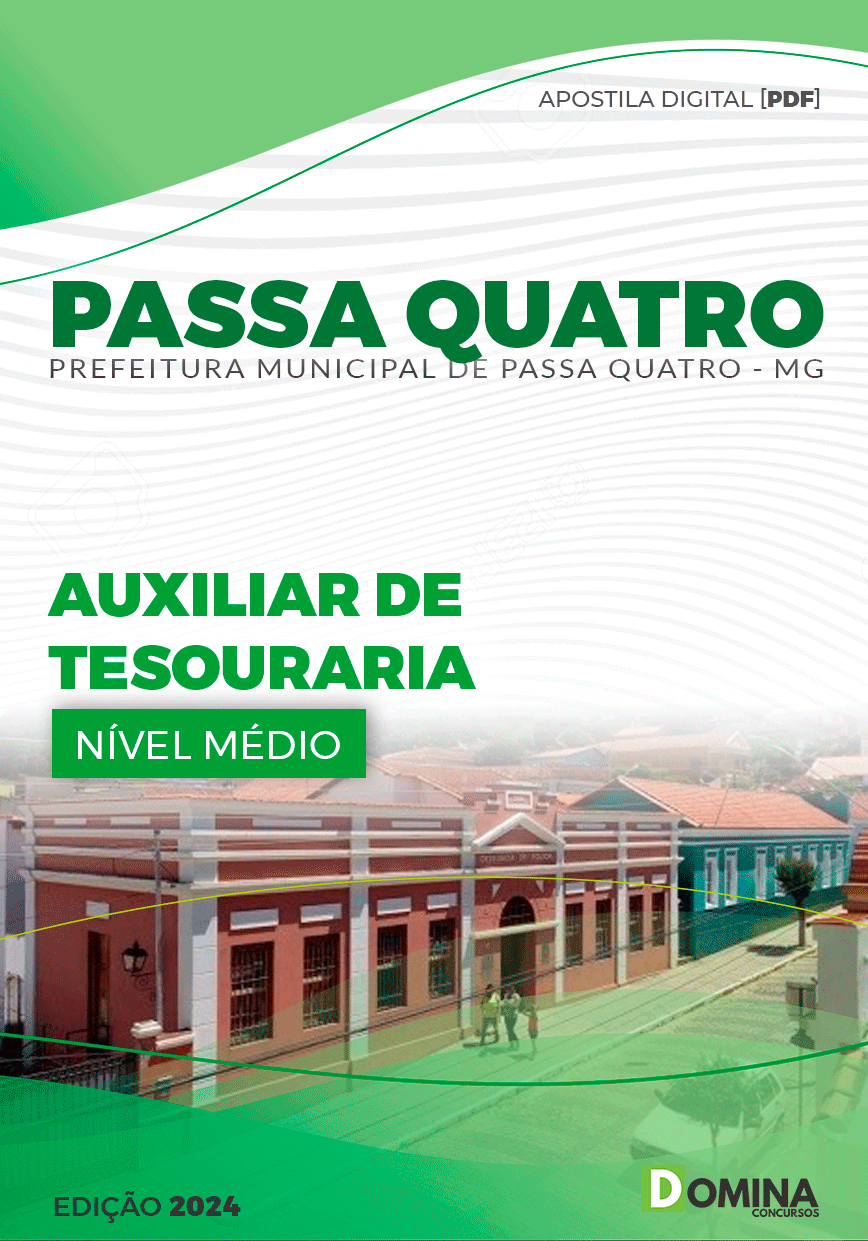 Apostila Passa Quatro MG 2024 Auxiliar de Tesouraria