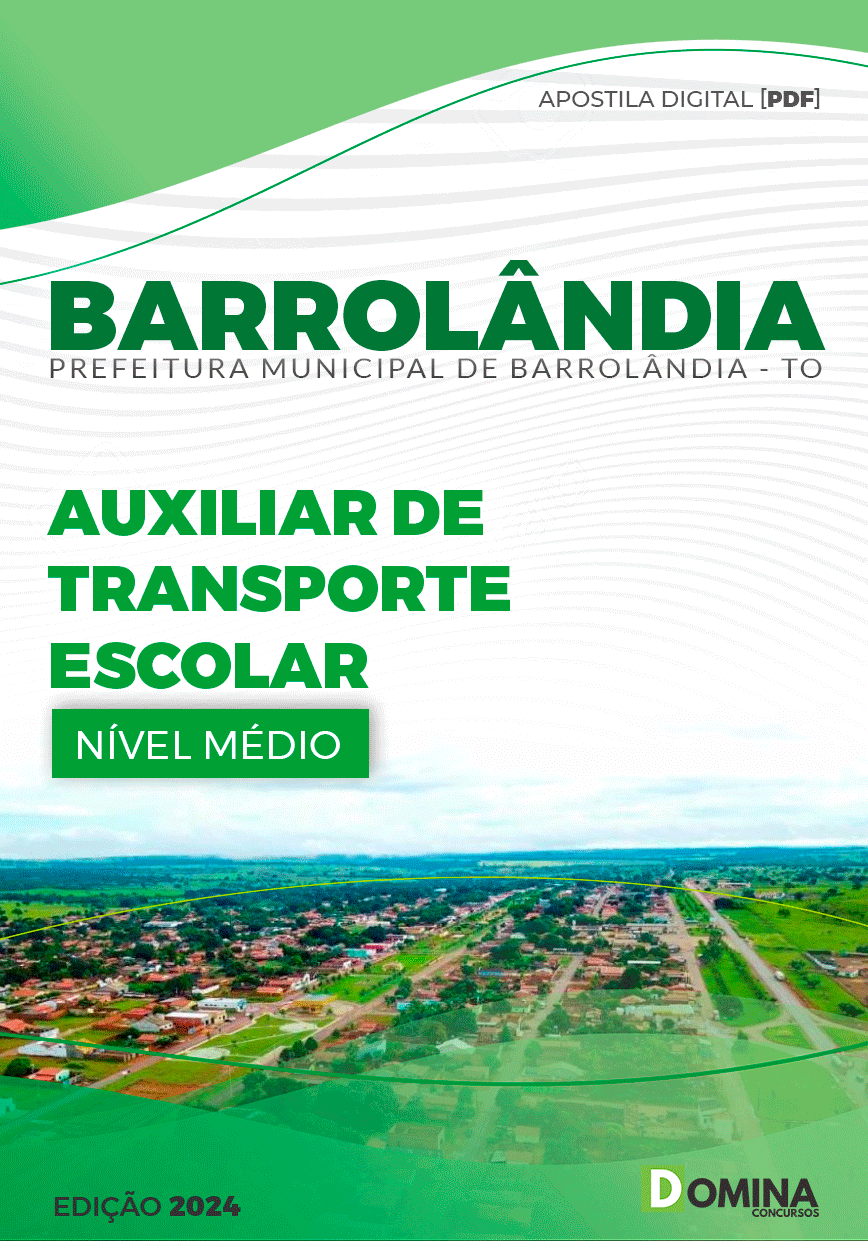 Apostila Barrolândia TO 2024 Auxiliar De Transporte Escolar