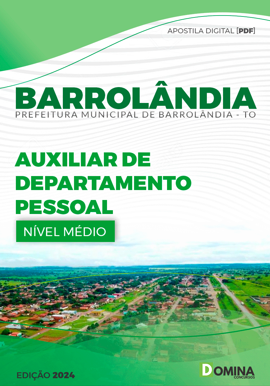 Apostila Barrolândia TO 2024 Auxiliar Departamento Pessoal