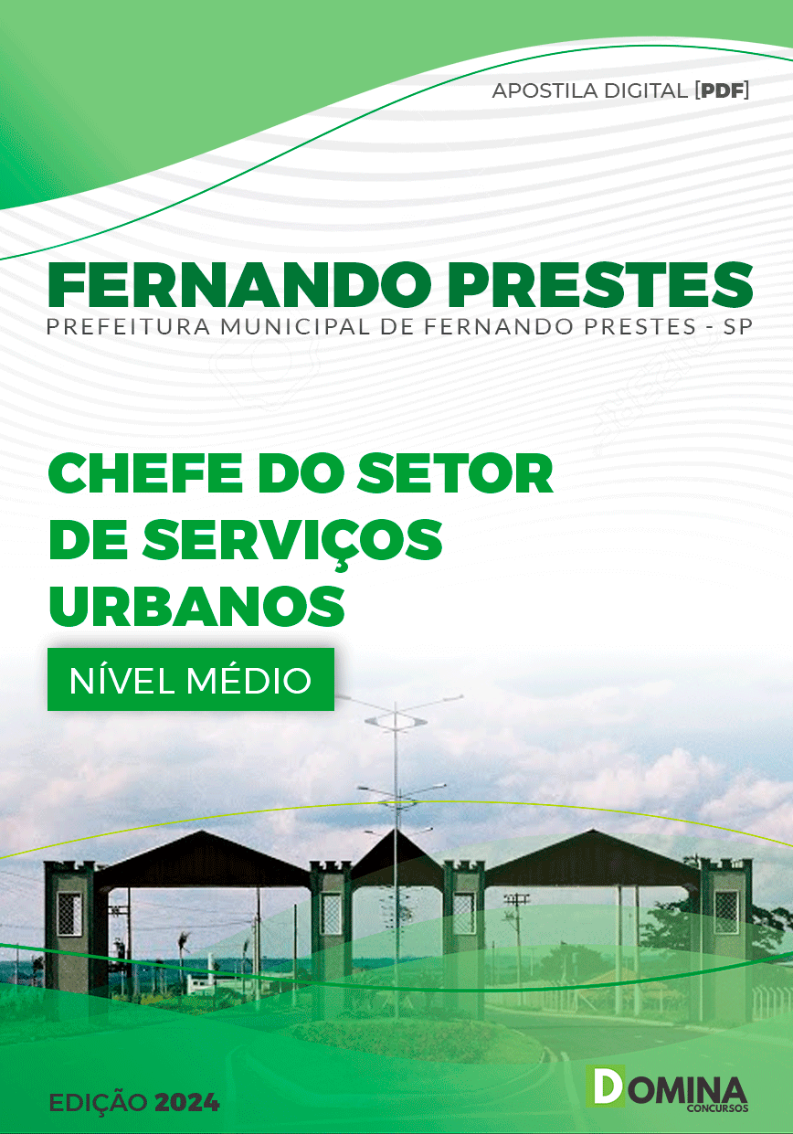 Apostila Fernando Prestes SP 2024 Chefe Setor Serviços Urbanos