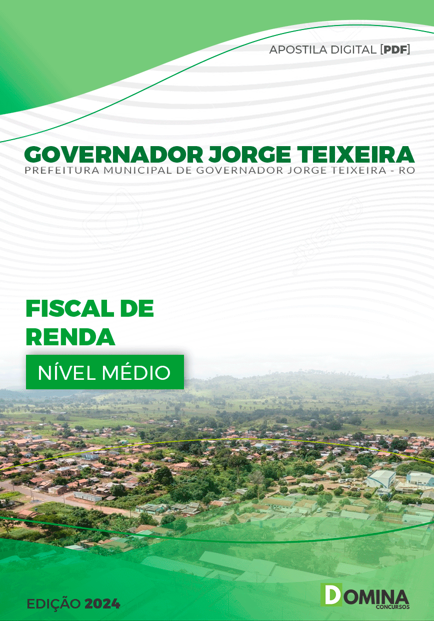 Apostila Governador Jorge Teixeira RO 2024 Fiscal Renda