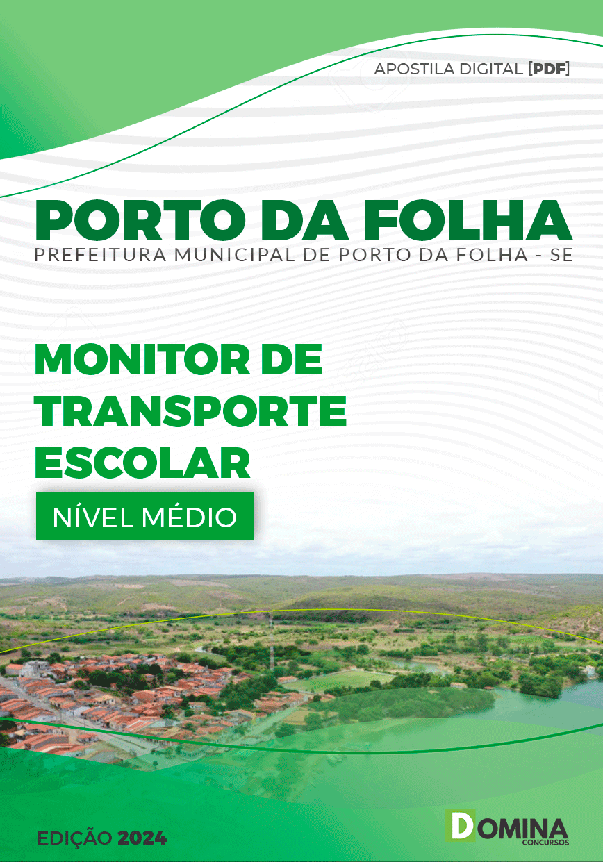 Apostila Porto Da Folha SE 2024 Monitor Transporte Escolar