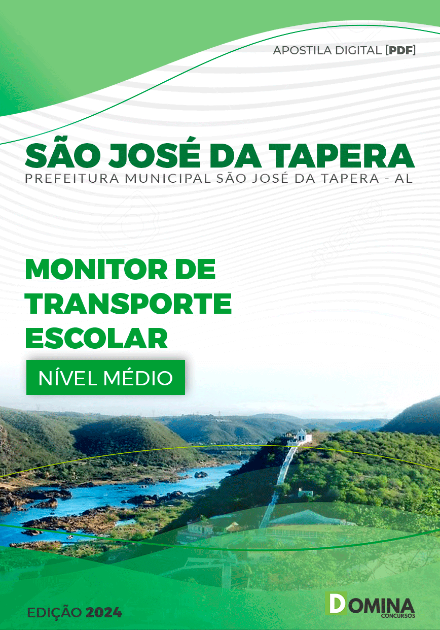 Apostila São José Da Tapera AL 2024 Monitor Transporte Escolar